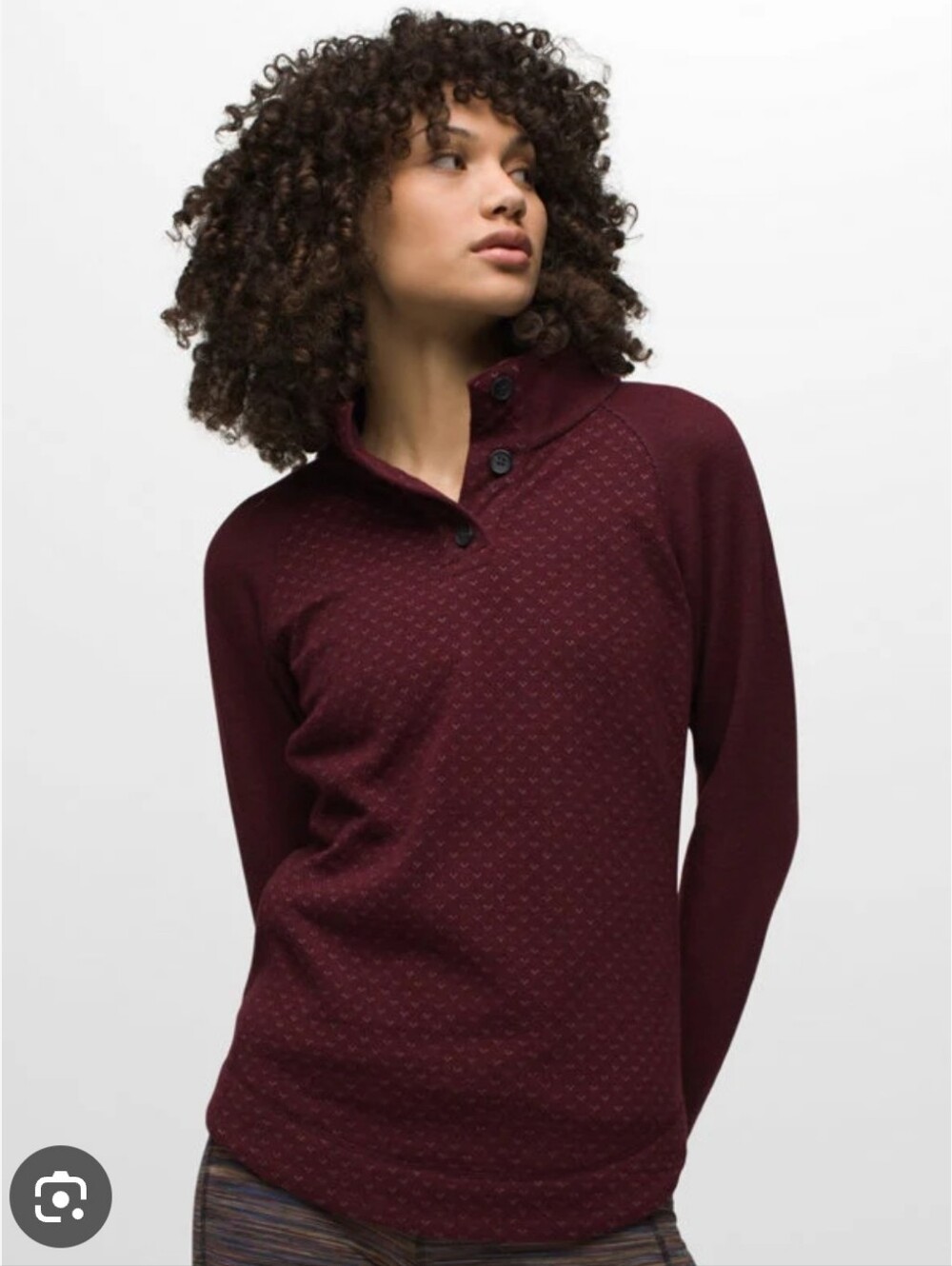 Prana Frozen Falls Sweater, Eggplant, Size XL